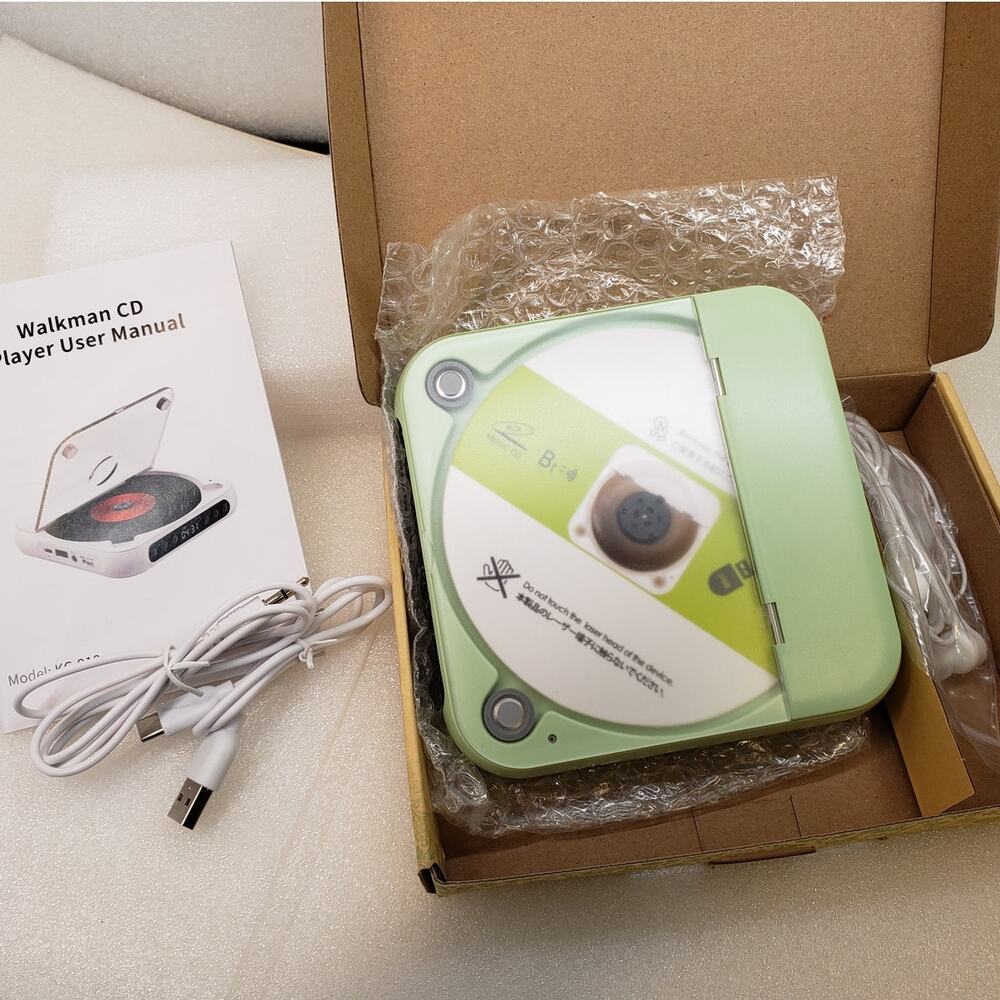 Portable Desktop CD Player Model KC-918 – Mint Green